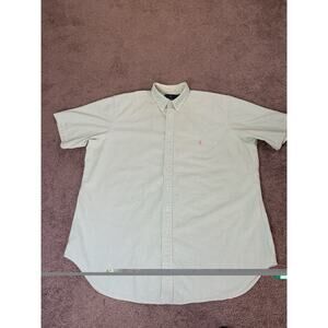 Men’s Ralph Lauren Polo Easter Green Pink Seersucker Stripe Short Sleeve 2x Tall